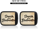 2 Pack Luggage Handle Wrap with Travel Tags - Non-Slip Protective Cover Soft Handle Grips Covers for Suitcase(Vintage Smash for Badminton)
