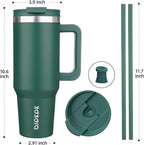 BJPKPK 40 oz Stainless Steel Tumbler With Handle Insulated Tumblers With 2 Straw Travel Coffee Mug With Lid,Army Green