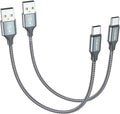 [2-Pack, 1ft] Short USB Type C Cable,Portable USB-C Charger Nylon Braided Fast Charging Cord Compatible iPhone 17/16 Pro Max Android Samsung Galaxy S20 S10 S9 S8 Plus S10E Note 20 10 9 8