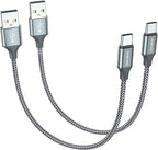 [2-Pack, 1ft] Short USB Type C Cable,Portable USB-C Charger Nylon Braided Fast Charging Cord Compatible iPhone 17/16 Pro Max Android Samsung Galaxy S20 S10 S9 S8 Plus S10E Note 20 10 9 8