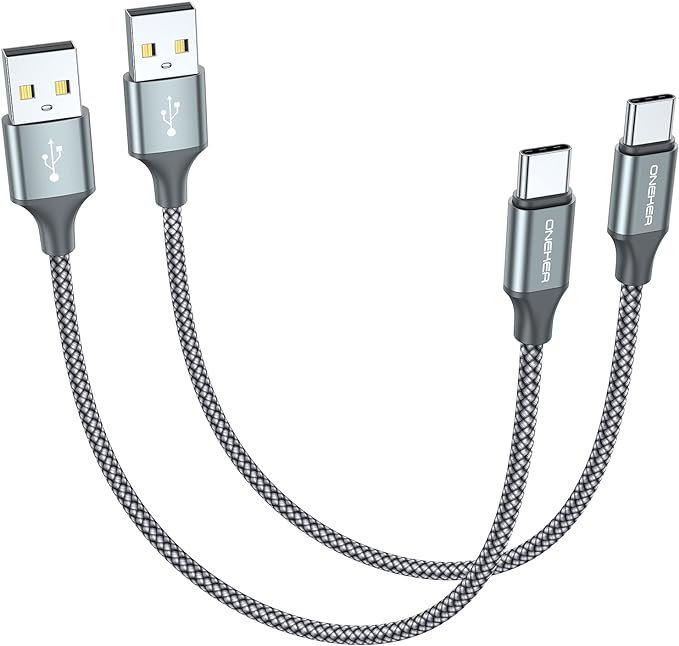 [2-Pack, 1ft] Short USB Type C Cable,Portable USB-C Charger Nylon Braided Fast Charging Cord Compatible iPhone 17/16 Pro Max Android Samsung Galaxy S20 S10 S9 S8 Plus S10E Note 20 10 9 8