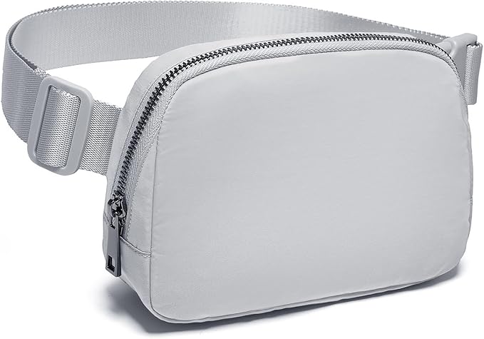 Belt Bag for Women Fanny Pack Crossbody Bags for Women Fashion Waist Packs with Adjustable Strap Gifts for Women Men (Lightgrey)