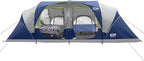 CAMPROS CP Tent 12-Person-Camping-Tents,3 Room Family Tents,Waterproof Windproof Family Tent with Top Rainfly,6 Large Mesh Windows,Double Layer,Easy Set Up, Portable with Carry Bag-20' x 9' x 72"(H)