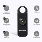 Rechargeable Personal Safety Alarm, 130dB Emergency Siren with LED Flashlight, Portable Keychain for Women, Kids, Elderly, Night Running & Travel (Charcoal Black)