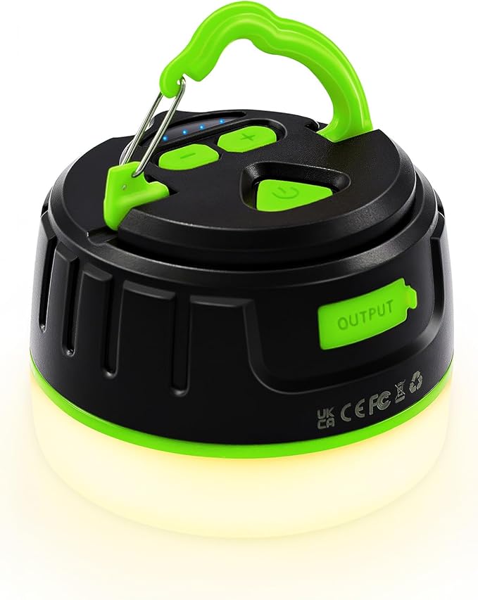 Yonktoo Rechargeable Camping Lantern with 6400mAh Battery, 300 Hour Runtime, 5 Light Modes, Adjustable Brightness, Waterproof, Hook & Magnetic Base, Battery Operated for Camping & Power Outages
