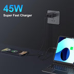 45W 2Pack Super Fast Charger USB C Dual Port Android Phone Charger Type C Fast Charging Block with 6FT Type-C Charger Cord for Samsung Galaxy S26 Ultra/S26/S26+/S25/S24/S23/S22/S21+/iPhone 17/16/15
