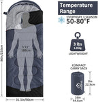 oaskys Camping Sleeping Bag - 3 Season Warm & Cool Weather - Summer Spring Fall Lightweight Waterproof for Adults Kids - Camping Gear Equipment, Traveling, and Outdoors