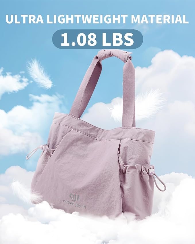 Gym Tote Bag for Women, Lightweight Yoga Mat Bag with Wet Dry Storage Pocket & Multi Pockets