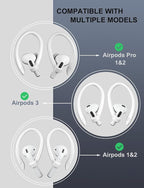 2 Pairs [Middle & Large] Ear Hooks Compatible with AirPods Pro 3, 2, Pro, AirPods 4, 3, 2 & 1, Upgraded Anti Slip Sports Clip Hooks for AirPods 1, 2, 3, 4,Pro, Pro 2 – White