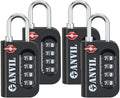 ANVIL TSA Approved Luggage Lock - 4 Digit Combination, 10,000 Combinations, Easy-Read Password Window, Travel Lock for Suitcases, Backpacks, Gym & Student Lockers, Baggage