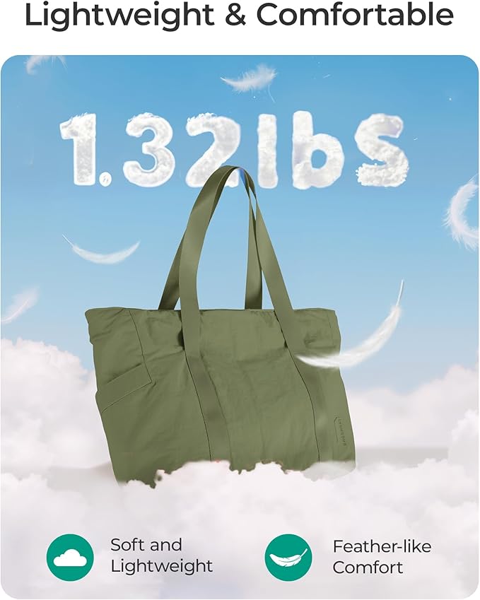 BAGSMART Tote Bag for Women, Tote Bag with Zipper Work Tote with Compartments Nurse Shoulder Hanbag for Travel, Gym
