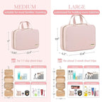 HOTOR Travel Toiletry Bag - Hanging Toiletry Bag for Women & Men, Makeup Bag/Big Comparment, Waterproof for Travel Accessories, Travel Essentials, Large, Pale Pink