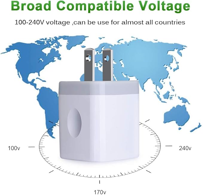 USB Plug, USB Wall Charger 3 Pack, GiGreen Dual Port Electrical Plug Wall Outlet Charger Cube 5V 2.1A Charging Block Compatible iPhone 16 15 14 13 12 11 X,Samsung S25 S24 S23 S20 S10 S9 Note20,LG,Moto