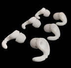 Sports Earbud Stabilizers Fins Wing Noise Isolation Replacement Eartips Adapters for in Ear Earphones 4mm to 6mm Nozzle Attachment 3 Pairs Left and Right (White)