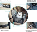 GENORTH Dog Car Seats for Small and Medium Dogs,Portable Puppy/Pet Car Booster Seat with Clip-On Leash and Mesh Window for Pet Up to 20 lbs