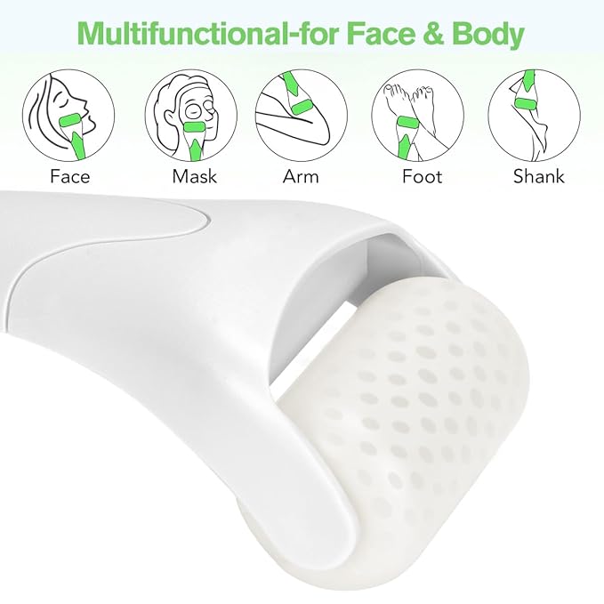 Fronnor Ice Roller for Face,Eyes,Facial Massager Tool,Soothing Skin Care Tool,Cooling Skincare Device for Puffiness,At-Home Spa Gift for Women(White)