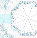 Chesoon Flower Blossom Umbrella Clear Bubble Surface for Women Girls Lightweight Rain Umbrella with 8 Fiberglass Ribs