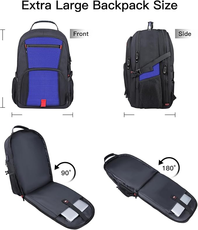 ANTERK Extra Large Backpack, Travel Backpack, Sturdy TSA Water Resistant 17.3 Inch Backpacks, Anti Theft Business Computer Backpacks Gifts for Men Women, Dark Blue