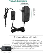24V 1A AC Power Supply with On/Off Switch Adapter 100-240V to DC 24V Power Adapter Transformer DC 6.2FT Power Cord with 5.5x2.5mm Plug