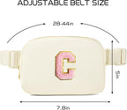 Gitus Personalized Gifts Birthday Gifts for Girls Fanny Pack Cross Body Bags with Initial Letter Preppy Stuff Gifts for Her Girlfriend Wife Sister Friends Mom (Ivory-C)