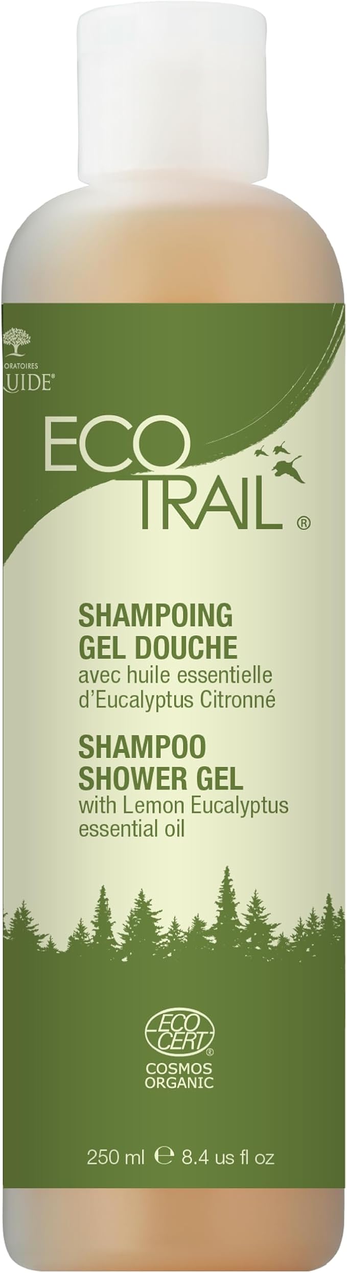 Ecotrail Shampoo & Shower Gel for Women & Men Care Bath – 3-in-1 Face, Body & Hair Shampoo ,Care Bath Certified Organic, Ecological Cleansing Gel – 250 ml (8.4oz) bottle Lemon Eucalyptus