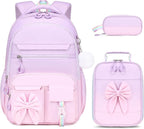 DIGOBAY Backpack for Girls, 3PCS Girls Backpack for School with Lunch Bag Pencil Case, Cute Kids Teens Bookbag for Kindergarten Elementary Preschool Middle School