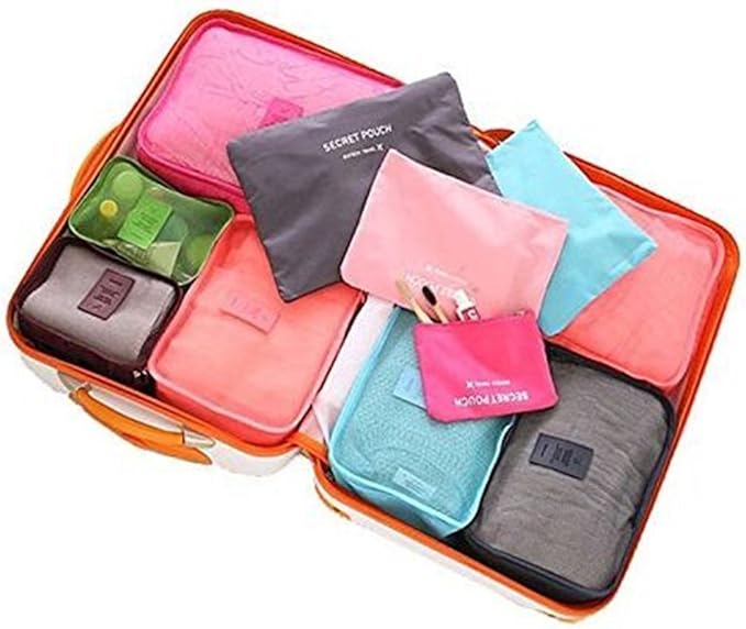 Mossio 7 Set Packing Cubes with Shoe Bag - Compression Travel Luggage Organizer