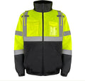 HYCOPROT Hi-Vis Safety Jacket for Men High Visibility Reflective Bomber Winter Waterproof Work Construction Coat ANSI Class 3