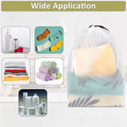 6 Pack Large Transparent Travel Shoe Bags, Clear Plastic Drawstring Bags for Shoes – 15.7 x 11.8 Inch Dust Bags for Men, Women, Luggage Organization