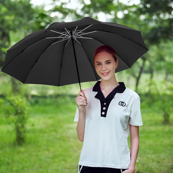 LANBRELLA Umbrella Windproof Compact Travel Umbrella Auto Open Close for Rain
