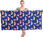 Beach Towel Microfiber Beach Towels Oversized Large Quick Dry Soft Sand Free Cute Watermelon Design 30×60 inch Beach Towels for Kids Women Men Pool Swim Beach Essentials Accessories -Blue