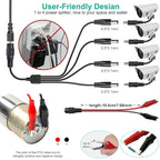 Universal Power Supply 3V~24V 3A 72W Adjustable Variable 3V 5V 9V 12V 18V 20V 24V AC/DC Adapter Charger, 100V-240V AC to DC Converter with 14 Tips, Polarity Converter and 4-Way Power Splitter Cable