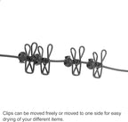 uxcell Travel Clothesline, Portable Clothesline with 12 Clothespins, 1.85M/6.07ft Windproof Stretchy Elastic Laundry Clothes Line for Backyard Hotel Camping Indoor Outdoor, Black