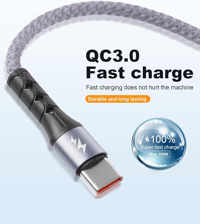 SIQIWO Multi USB C Cable Fast Charging, [4FT/2 Pack] QC 3.0(3A) USB C Splitter Cable, 4 in 1 Charger Cord with 4 Type C Ports, for iPhone 17/16/15 Series, iPad Air/Pro, Samsung Galaxy S25, Pixel, PS5