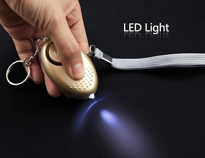 Personal Alarm for Women 140DB Emergency Self-Defense Security Alarm Keychain with LED Light for Women Kids and Elders-2 Pack (Gold & Purple)