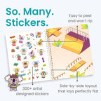 Koality Time 300+ Kids Sticker Book by Cupkin Toddler Airplane Travel Coloring and Sticker Book, Road Trip Essentials, 8 Coloring Pages 8 Side by Side Scenes for Ages 2–8 Years