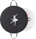 KEEGH Girls Tutu Garment Bag 35 Inch Ballet Tutu Bag, Foldable Dance Costume Garment Bag for Hanging Clothes, Pancake Dance Bag for Dancers with Handle Strap for Travel or Storage, Black