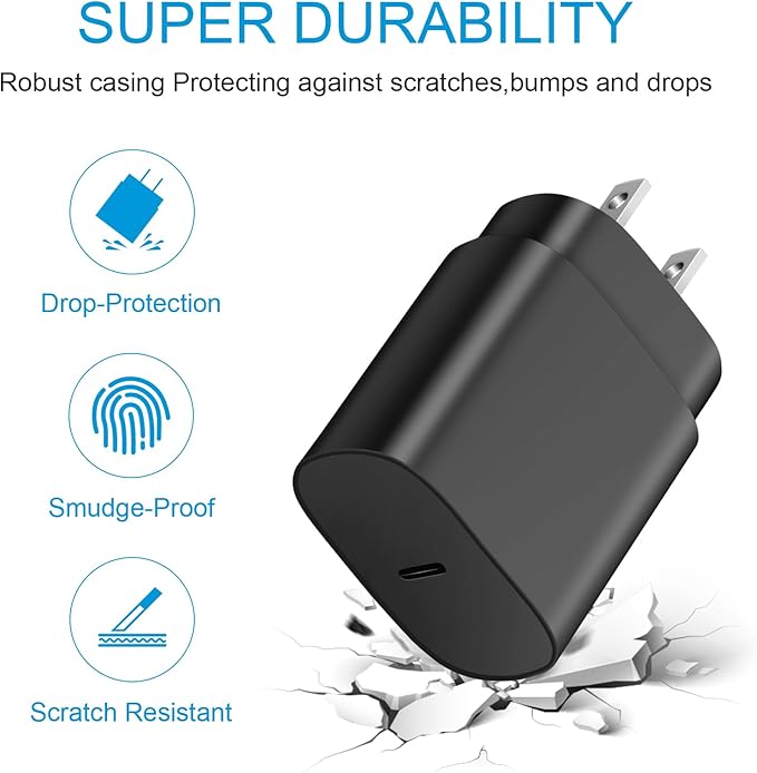 Type C Charger Fast Charging for iPhone 17 16 15,USB C Samsung Chargers Block 25W Super Fast Chargers for Samsung Galaxy S25/S24 S23 S22 S21/iPhone Air/17/17 Pro Max/iPhone 16/16 Pro Max/15 Pro Max