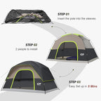 CAMPROS CP Camping Tent 2/4/6 Person, Waterproof Windproof Double Layer Dome Tent, Easy Setup with Large Mesh Windows & Wide Door for Outdoor Camping Backyard