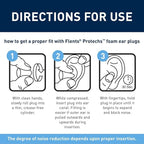 Flents Protechs Contoured for Comfort Foam Ear Plugs, Soft & Comfortable Hearing Protection for Work, Construction, Heavy Machinery, Studying, Travel & Sleep, NRR 32, Easy to Use, Black, 10 Pairs