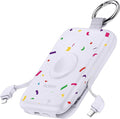RORRY CharmGo Portable Charger, 10000mAh 20W Fast Charging Portable Charger Power Bank with Built in Cables, Travel Battery Pack for iPhone 17/16/15/14/13/12 and Apple Watch, Confetti-Purple