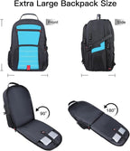 ANTERK Large Travel Laptop Backpack, 18.4 Inch Laptop Backpacks for Men Women, 55L Anti Theft Water Resistant College Bussiness TSA Airline Approved Work Computer Backpack, Lake Blue
