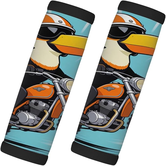 2 Pack Luggage Handle Wrap with Travel Tags - Non-Slip Protective Cover Soft Handle Grips Covers for Suitcase(Tucano Motorcycle)