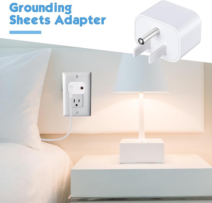 Relaxweex 1 Pcs Grounding Plug Adapter Ground Socket Splitter Safety Adapter for Multiple Grounding Products in to Single Ground Port Compatible with US Type B Outlets (White)