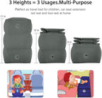 Travel Foot Rest Pillow, Portable Inflatable with Double Hand Pump Adjustable Three Layers Height Pillow for Foot Rest on Airplanes,Cars,Buses,Trains,Office Kids to Sleep on Long Flights (Dark Gray)