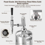 Nitro Cold Brew Coffee Maker, 64oz SS Mini Keg Cold Brew Maker, Nitro Coffee Machine System with Pressure Relief Valve & Stout Creamer Faucet Nitro Keg Coffee Growler Gift for Coffee Lovers