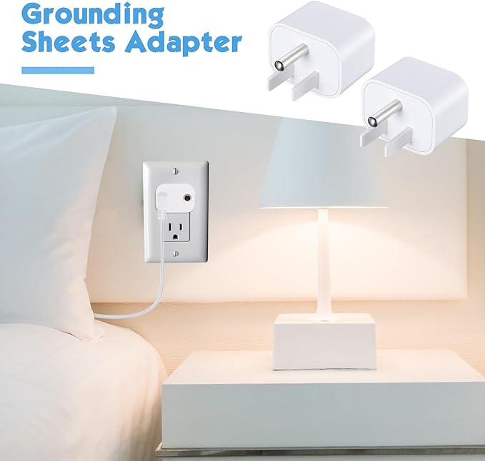 Relaxweex 2 Pcs Grounding Plug Adapter Ground Socket Splitter Safety Adapter for Multiple Grounding Products in to Single Ground Port Compatible with US Type B Outlets (White)