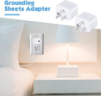 Relaxweex 2 Pcs Grounding Plug Adapter Ground Socket Splitter Safety Adapter for Multiple Grounding Products in to Single Ground Port Compatible with US Type B Outlets (White)