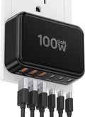 Fast Charger Block, GaN 6 Port USB C Charging Station Hub Cube, 100W Multiport Type C Wall Charger Power Strip Plug with PD 3.0+QC for iPhone 13 14 15 16 17 Pro Max XR XS 8 7, Samsung, iPad, Table