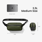 tomtoc 3.5L X-Pac Sling Bag with RFID Blocking, Crossbody Bag Minimalist Chest Shoulder Pack for Men/Women, Water-resistant Lightweight Casual Funny Pack for Travel/Daily Commute